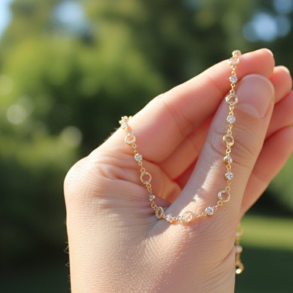 Dainty Anklet for Women – Elegant Everyday Jewelry & Perfect Gift | MLCRC1361 - Picture 3 of 5